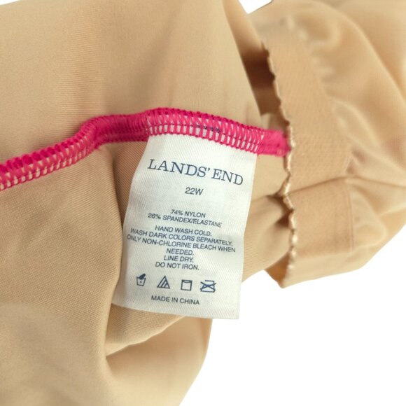Lands' End Swim suit Pink One Piece Summer Vacation Pool Party Ocean Modest 22W - Picture 16 of 16